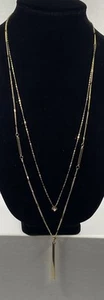 Lauren Conrad 2 Layer Cube & Stick Pedant Necklace Trendy Dainty Long - Picture 1 of 16