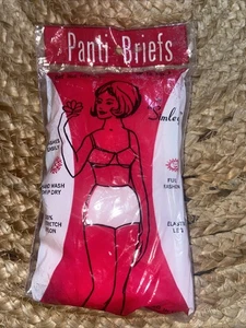 Vintage neu in Verpackung weißes Nylon Satin Höschen von Simley Größe 8 - Bild 1 von 3