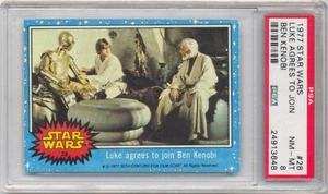 1977 Topps Star Wars #28 LUKE AGREES TO JOIN BEN KENOBI PSA 8 - Picture 1 of 2