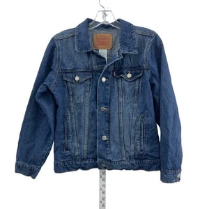 Levi's Boys Youth M Blue Denim Trucker Cotton Biker Jacket Preowned - Picture 1 of 4
