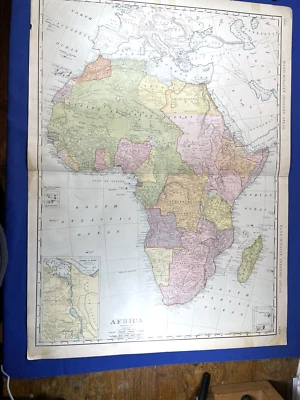 1906 Map AFRICA 28x 20.5" Colored, Many Country Name Changes - Image 1 of 4