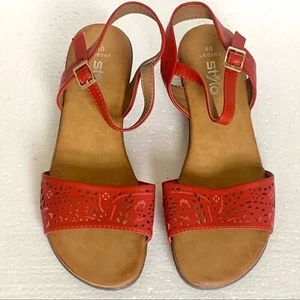 Sandalias de cuña Stylo rojas talla UE 40 EE. UU. 9 - Imagen 1 de 5