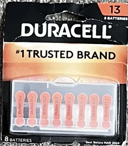 Duracell 1.45V Hearing Aid Batteries 8 Batteries Size 13 - Exp March 2024 - Picture 1 of 1