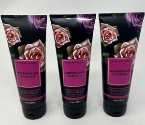 3 BATH & BODY WORKS WHIPPED ROSE VANILLA ULTIMATE HYDRATION CREAM LOTION 8 OZ - Picture 1 of 1
