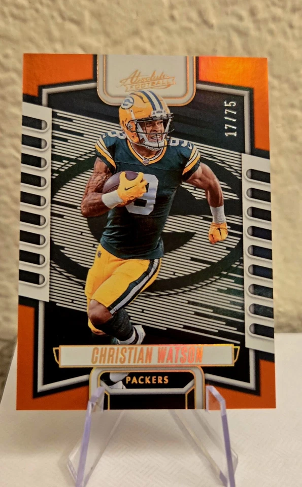 2023 Panini Absolute - Orange Spectrum #95 Christian Watson /75 - Image 1 of 2