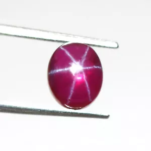 Anello sciolto cabochon ovale 6 cime naturale stella rubino 3,15 ct dimensioni pietra preziosa - Foto 1 di 5