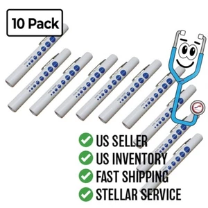 10 Pack- LED Medical Nurse Diagnostic Penlight Pupil Gauge Pen Lights US Seller - Picture 1 of 8