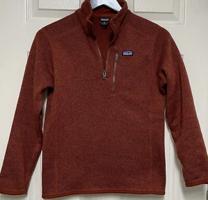 Patagonia Better Sweater Youth Boys XL 14 Red 1/4 Zip Pullover - Picture 1 of 12