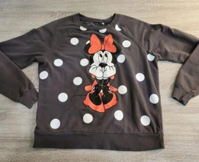 Sudadera para mujer Disney Minnie Mouse mediana gris oscuro rojo blanco lazo Bowtique Foto 1 de 4