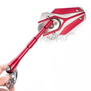 Fairing mirrors red and silver VIPER chrome base adjustable fits Yamaha YZF R