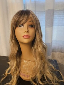 26" MIXED BLONDE LONG WAVY HAIR BANGS WIG - Picture 1 of 8