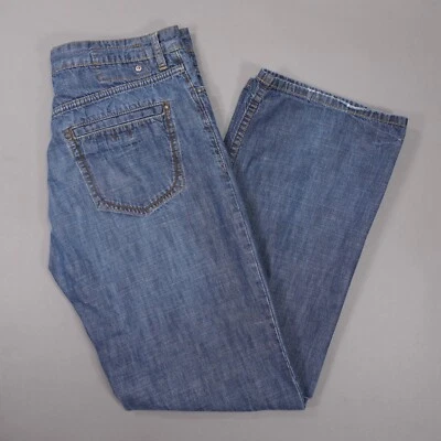 Pantalones de mezclilla rectos antiajustes Ted Baker para hombre 34X33 lavado medio 100 % algodón botón mosca Foto 1 de 4