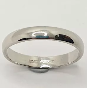 Platinum Plain Wedding Band 2.87mm Ring Size K 1/4 Small London 2005 Hallmark - Picture 1 of 19