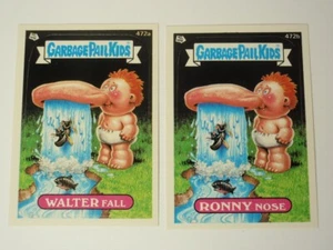 1988 Topps Series 12 Garbage Pail Kids: 472a Walter Fall & 472b Ronny Nose - Picture 1 of 2