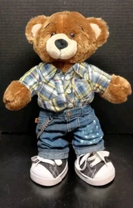 🐻RETIRADO Build A Bear Bearemy 16" Oso de Peluche con Cejas + Jeans Zapatos Camisa - Imagen 1 de 11