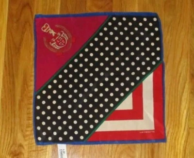 Cuadrado de bolsillo Liz Claiborne colorido negro a rayas a lunares 100 % seda 10" Foto 1 de 4