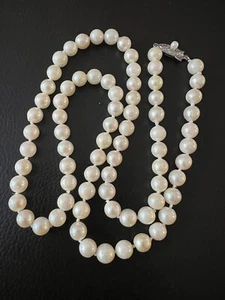 Antike Art Deco Perlenkette Sterlingsilber Zuchtperlen - Bild 1 von 6