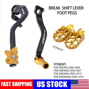 For DRZ400E DRZ400S DRZ400SM Motorcycle Foot Brake Pedal FootPeg Shift Lever Set - Picture 1 of 10
