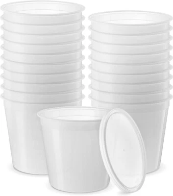 100 Pack Nicole Fantini Deli Containers with Lids 86oz Plastic Food Storage Cups