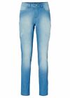 Skinny Jeans mit Kontrasteinstzen Kurz Gr. 42 Blau Damen Stretch-Hose Pants Neu