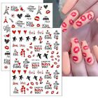 Sliders Cupid Valentine Cartoon Love Heart Nail Art Stickers 3D Decals Letters