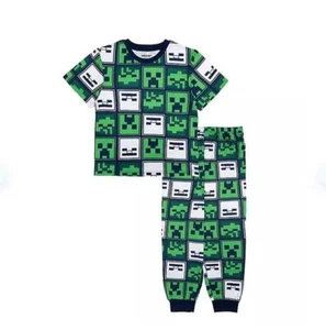 Minecraft Boy's Mob Character Creeper, Skeleton, Zombie Block Pajama Set - Picture 1 of 4