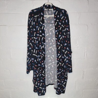 Cárdigan suéter negro geométrico Ulla Popken para mujer talla 32/34 Foto 1 de 4