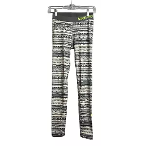 Nike Dri-fit PRO Athletic Running Leggings Women's Size S Gray Green Full Length - Picture 1 of 7