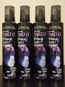 LOT of 4 - Loreal Boost It Volume Inject Mousse 24 Hour Extra Strong Hold 8.3 oz - Picture 1 of 2