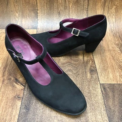 Zapatos de salón Arche para mujer talla 9 (EU 40) sin cordones carbón 2,5" tacón bloque látex LN Foto 1 de 4