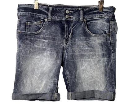 Pantalones Cortos So Jean 5 Bolsillos Puños Novio Talla 15 Elastizados Bigotes Grunge Foto 1 de 4