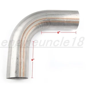 US STOCK 90 Degree 4" inch OD 409 Stainless Steel Mandrel Bend Exhaust Pipe Tube - Picture 1 of 7