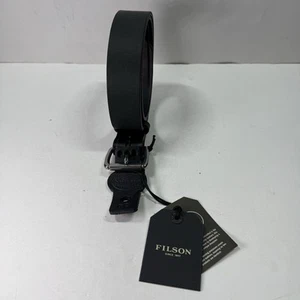 C.C. Filson Black 1 1/2" Bridle Leather Belt Black Stainless Roller Buckle Sz 34 - Picture 1 of 6