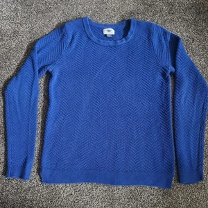 Old Navy Womens Sweater Medium Royal Blue Crewneck Pullover Stretch Autumn - Picture 1 of 7