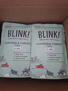 14X Blink! Complete Cat Food Chicken & Turkey Fillets In JELLY - Picture 1 of 3