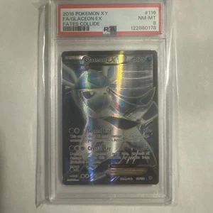 PSA 8 FULL ART GLACEON EX NEAR MINT/MINT! 2016 Pokémon Fates Collide #116 - Picture 1 of 2