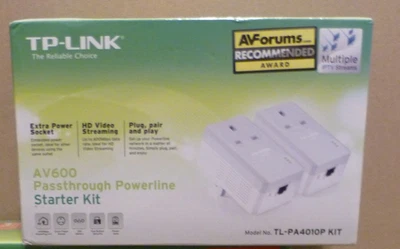 TP Link AV600 Powerline WiFi Extender Kit TL WPA4220 Ethernet Adapter 300Mbps - Image 1 of 2
