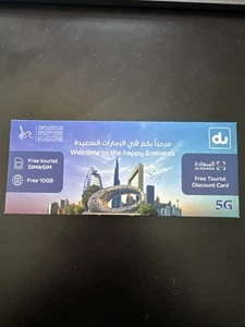 DU UAE Tourist SIM/eSIM – 10GB 5G Data + Free Discount Card – Perfect for Travel - Photo 1 sur 1