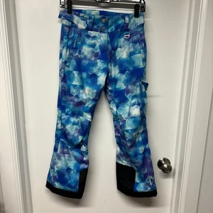 Sunice Kids Zoe Snowboard Ski Pants Blue Purple Tie Dye Girls Size 8 Waterproof - Picture 1 of 11