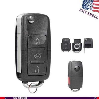 Nuevo Repuesto Mando a Distancia Llavero Estuche Abatible 3 Botones Para Volkswagen VW - Carcasa Foto 1 de 4