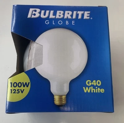 Bulbrite Globe G40 White 5” Diameter Standard Base 12 Pc - Image 1 of 3