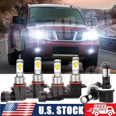 Para Nissan Titan 2004-2014 2015 faros LED alto/bajo+KIT de luces antiniebla Foto 1 de 4