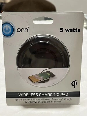New Wireless Charging Pad ONN 5 Watts For iPhone 8/8 Plus & Newer,Samsung,Google - Image 1 of 4