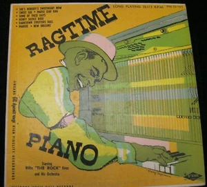 RAGTIME PIANO WILLIE THE ROCK KNOX & HIS ORCHESTRA 33 1/3 RPM VINTAGE RECORD FDR - Picture 1 of 4