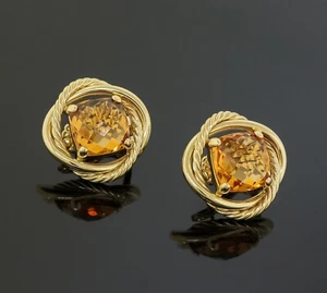 Pendientes Infinitos David Yurman Cable Citrino Amarillo 11MM Oro Amarillo 18K - Imagen 1 de 5