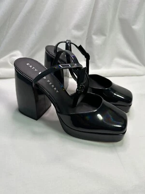 Zapatos Katy Perry para mujer negros The Uplift correa de tobillo plataforma tacones bloque 11M Foto 1 de 4