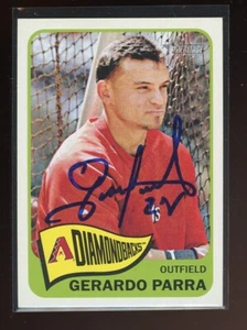 2014 Topps Heritage GERARDO PARRA Signed Card autograph auto DBACKS BREWERS - Picture 1 of 1