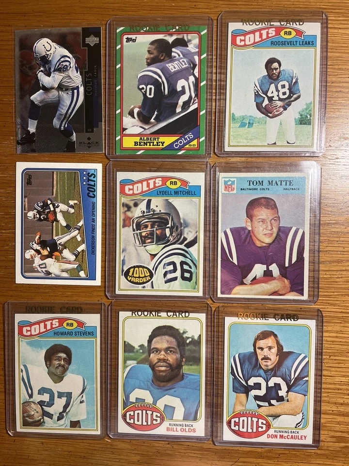 Baltimore Colts Vintage Running Back Lot (9) w/ Rookies Mitchell Matte Leaks EX - Image 1 of 1