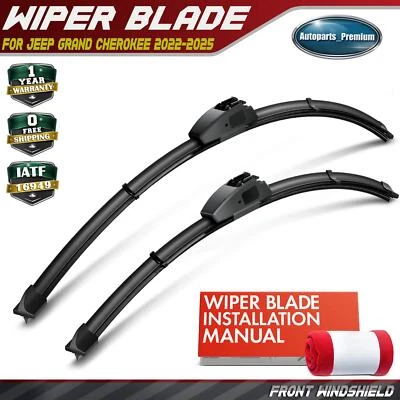 2x Escobillas limpiaparabrisas de gancho delanteras de 26" y 20" para Jeep Grand Cherokee 22-25 Foto 1 de 4