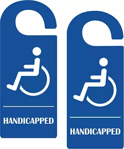 Handicap Parking Sign 3.5 x 8.5 Inch Disabled Permit Hanger Tag 2 Pcs - Picture 1 of 12